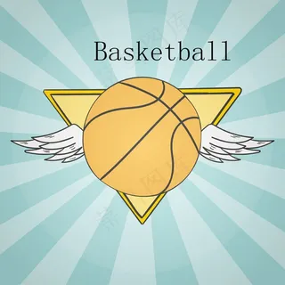 平面设计素材排球翅膀科技感背景