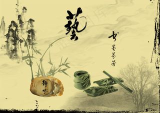 静妙水墨艺术中国元素PSD分