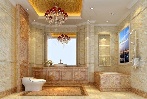 奢华浴室效果图