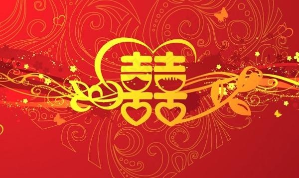 喜庆婚礼背景矢量素材ai矢量模版下载