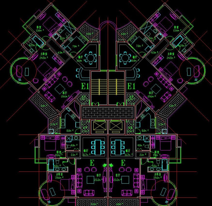 高尔夫别墅 一梯四户高层