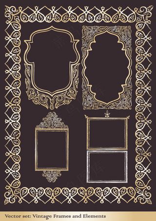   复古边框元素矢量素材