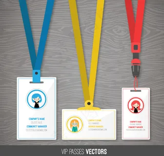 彩色工作牌设计矢量素材