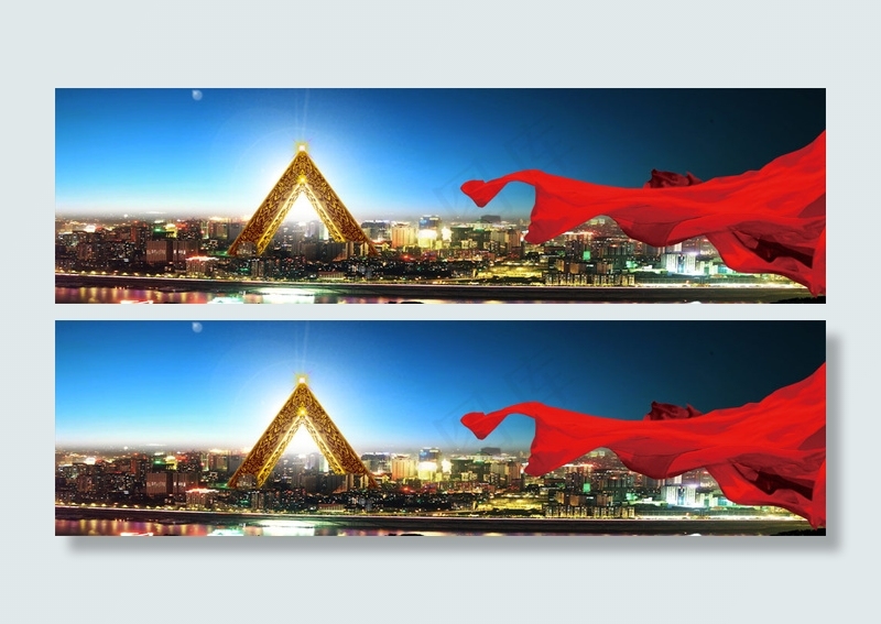 创新不夜城地产户外宣传横幅(7875X2205(DPI:20))psd模版下载
