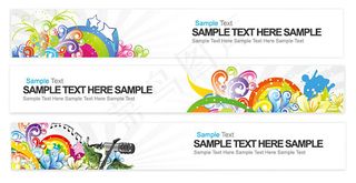 色彩花纹banner矢量图下载