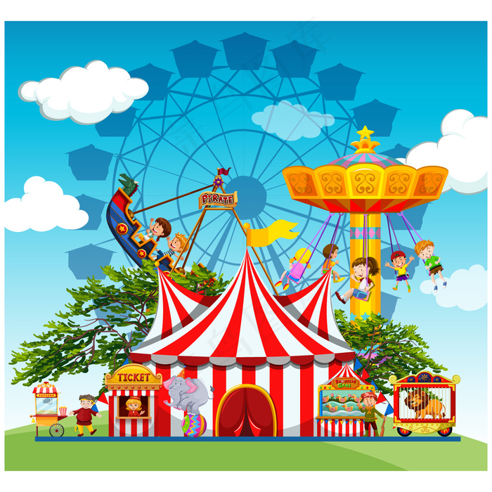 彩色游乐园背景图