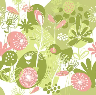 可爱的花朵和植物载体