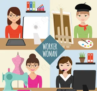 工作中的女子图片