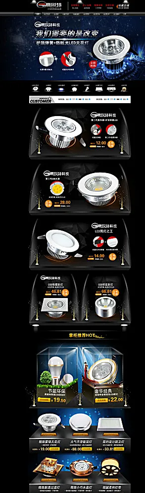 灯具淘宝首页装修图片(1500X4750(DPI:72))psd模版下载