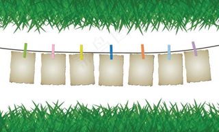 悬挂的空白纸张图片