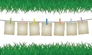 悬挂的空白纸张图片