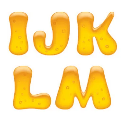 蜂蜜效果大写字母矢量图eps,ai矢量模版下载