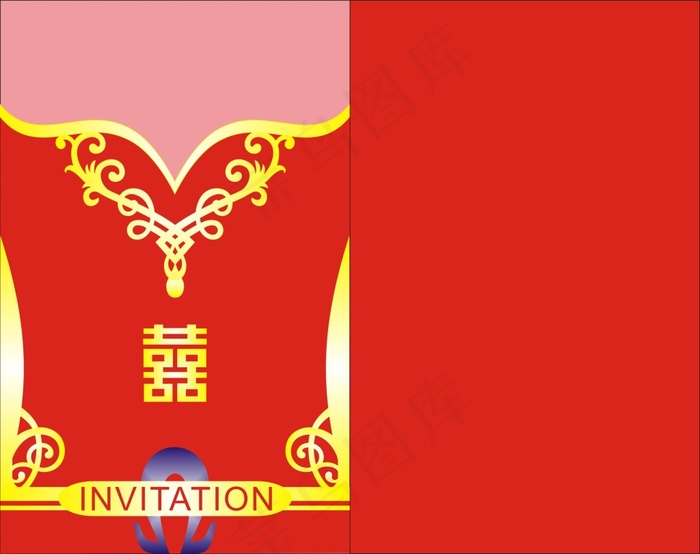 中西结合式请柬素材cdr矢量模版下载