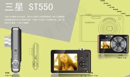 数码相机三面矢量图图片