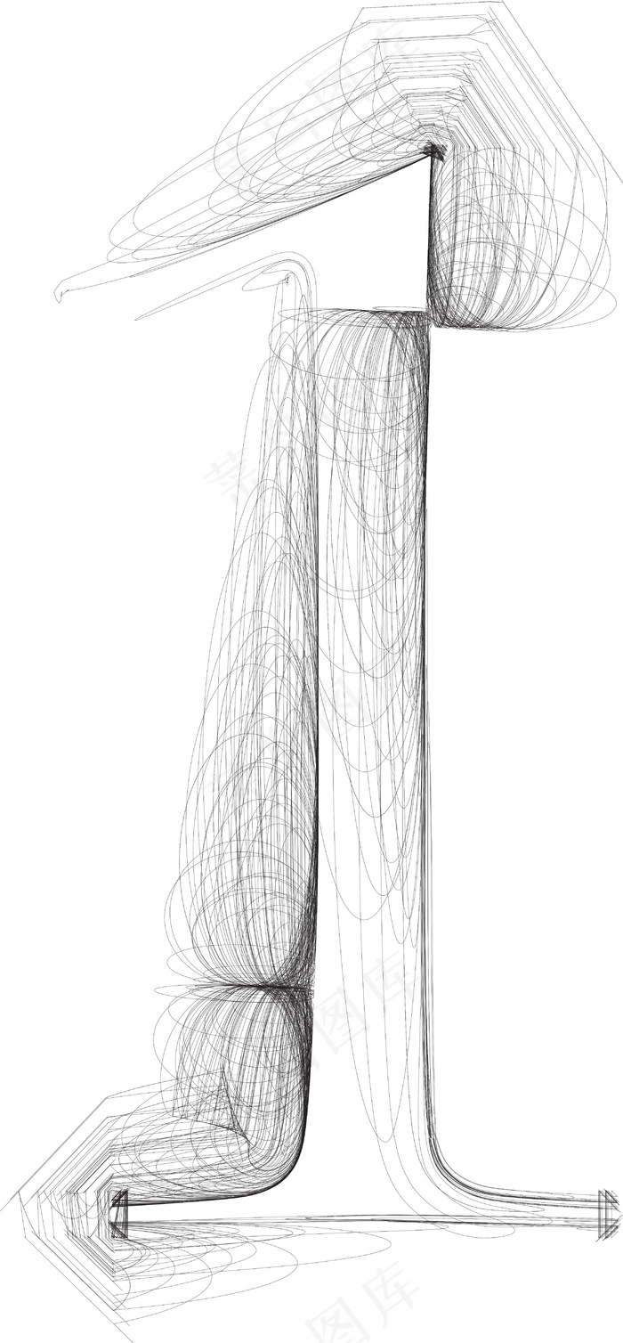 手绘插画矢量字体1号eps,ai矢量模版下载