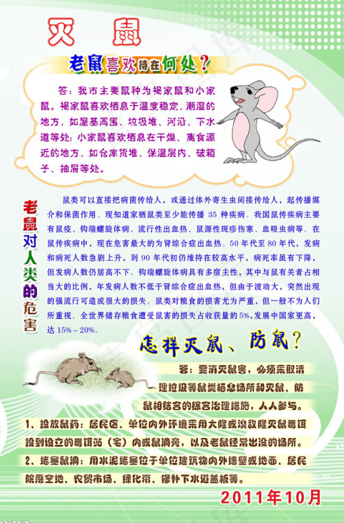 灭鼠安全知识宣传psd模版下载