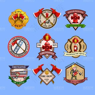 精美消防主题图标设计矢量素材