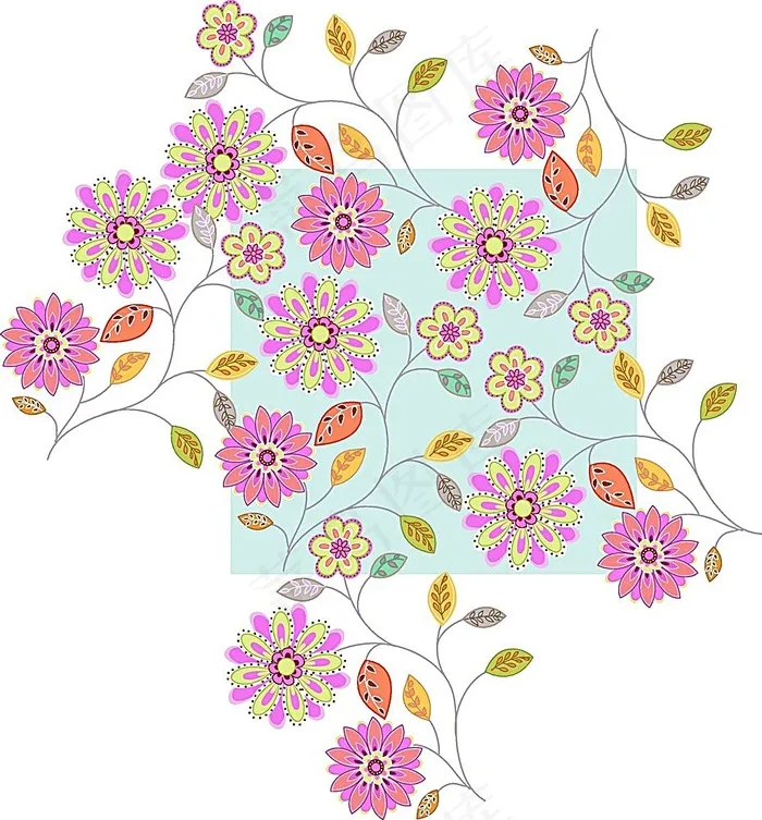 矢量鲜花背景eps,ai矢量模版下载