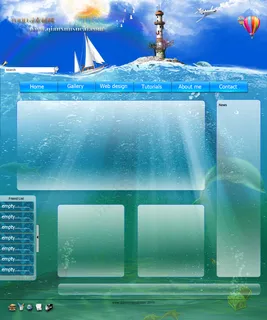 海底风景魅力无限psd网页模版 海底风景魅力无限psd网页模版