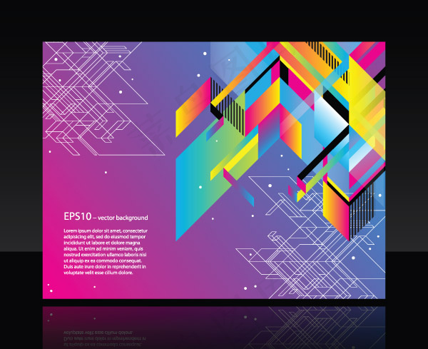 时尚的色块背景矢量