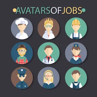 9款圆形人物工作头像矢量素材
