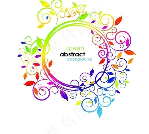 炫彩植物花纹矢量素材ai矢量模版下载