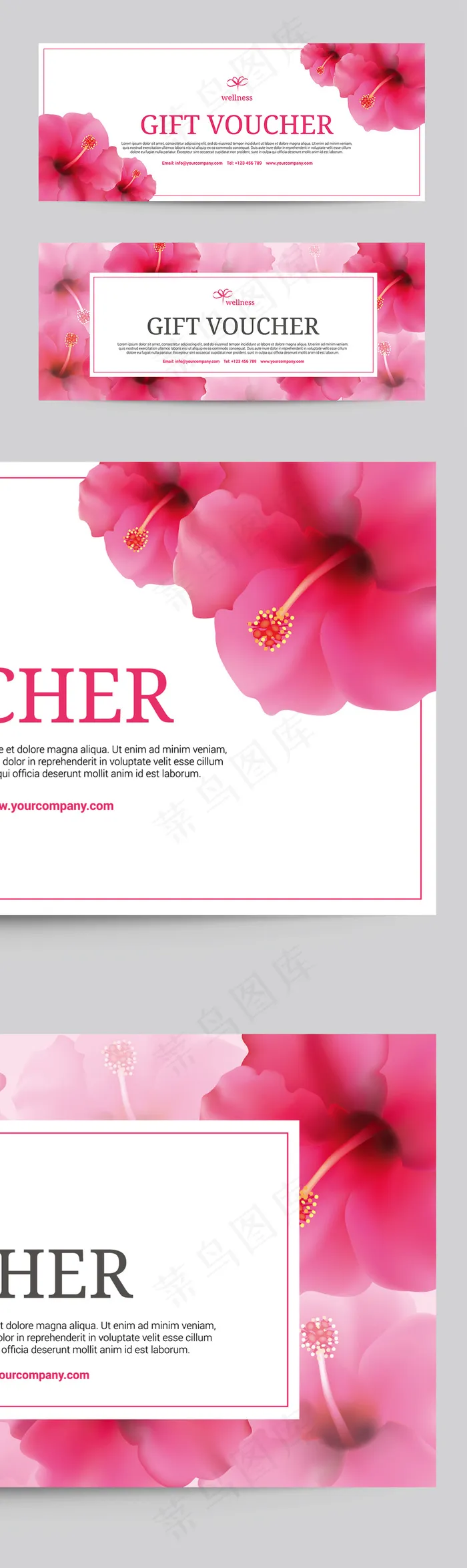 唯美清新花朵礼品券卡片矢量素材eps,ai矢量模版下载