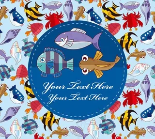 卡通鱼类背景图片