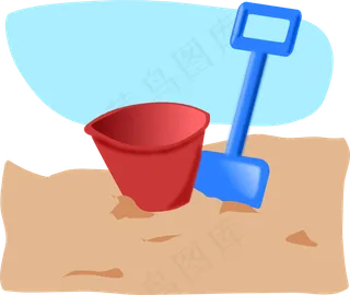 水桶和铁锹剪贴画