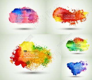 缤纷喷绘墨迹背景矢量素材