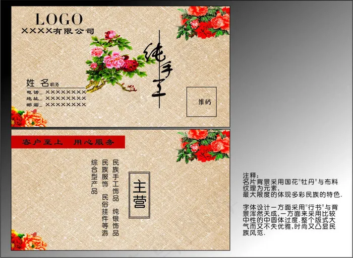 民族风名片(210X297)cdr矢量模版下载