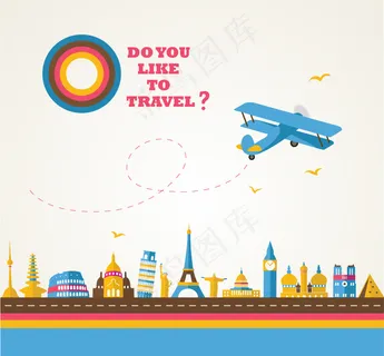 矢量旅游建筑景点