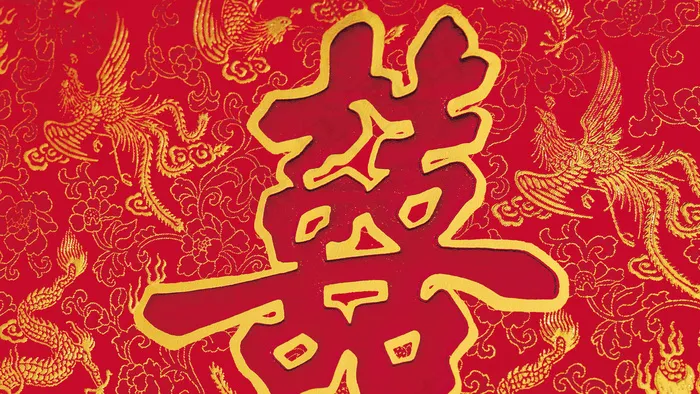 红色喜庆婚礼背景图片