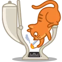 卡通小猫马桶图标素材
