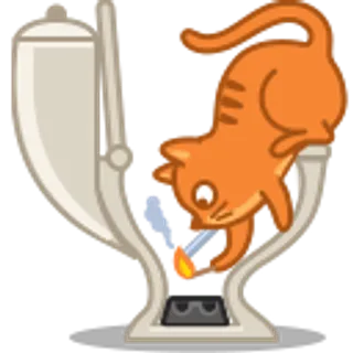 卡通小猫马桶图标素材