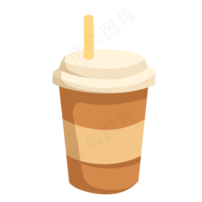 手绘美味的奶茶插画,免抠元素