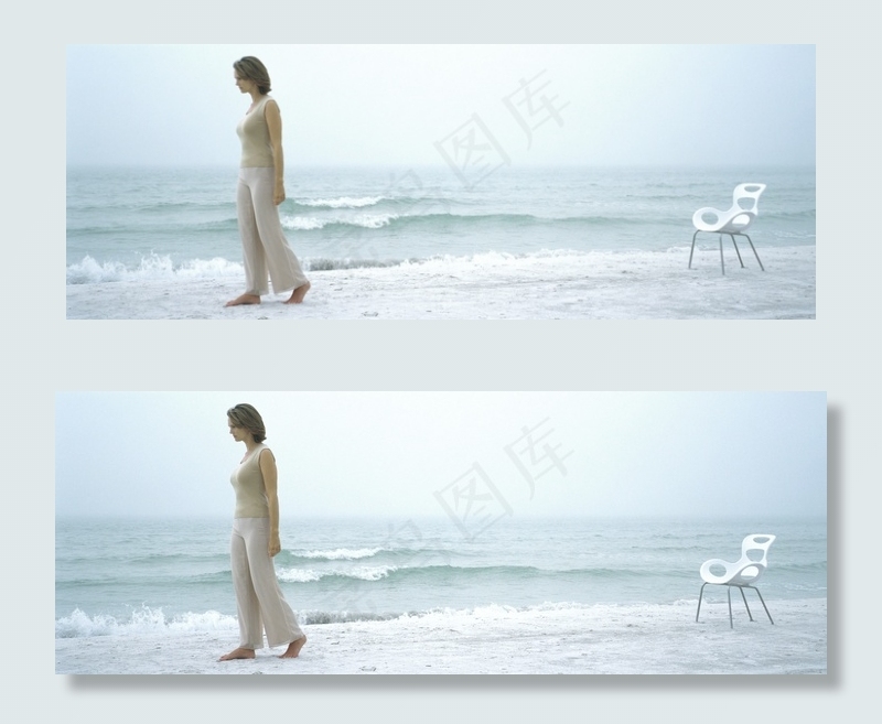 沙滩上的休闲美女