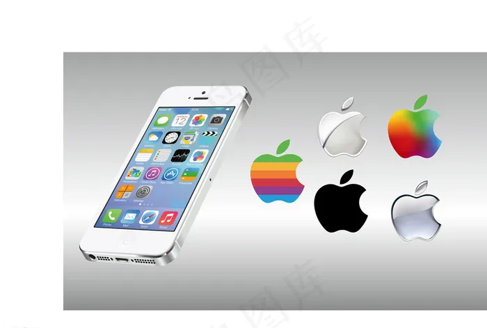 苹果手机图片ai矢量模版下载