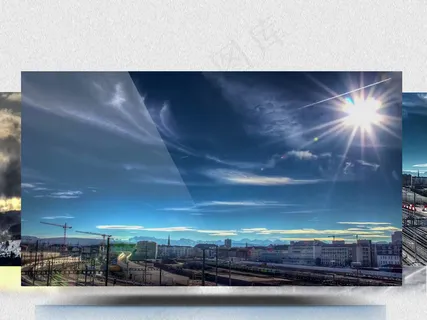 意境唯美阳光穿透自然乡村城市风光延...