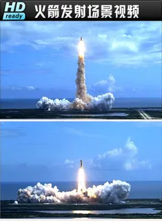 火箭发射升空实拍动态视频素材