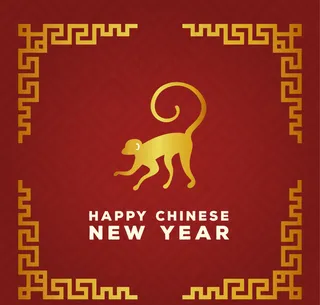 中国新年背景金色边框