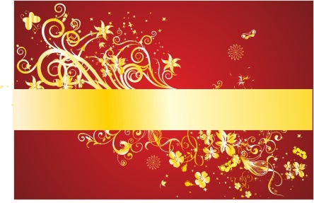 红底花纹cdr矢量模版下载