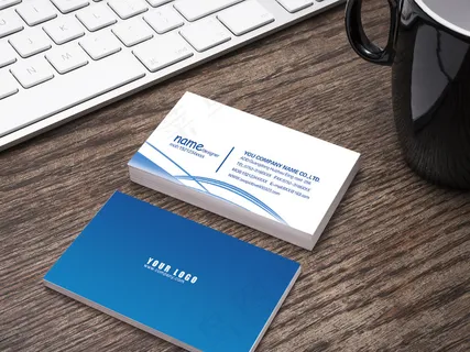 2017蓝色简洁商务名片设计