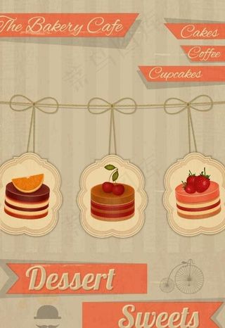 复古食品海报矢量素材图片