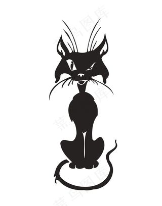 卡通动物简笔插画猫咪