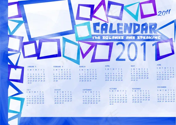 2011年日历年历模板矢量图ai矢量模版下载
