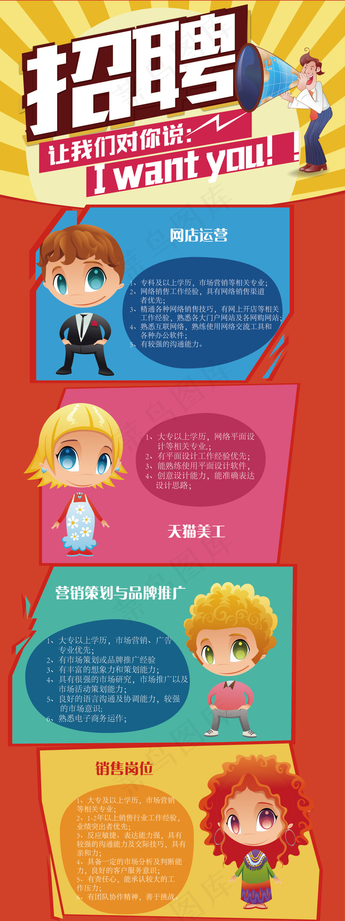 电子商务招聘易拉宝展板ai矢量模版下载