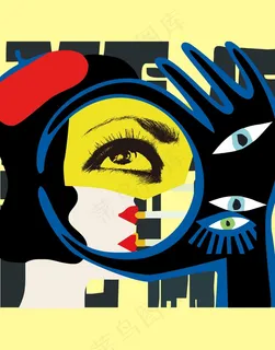 前卫街头元素科技感插画涂鸦图案