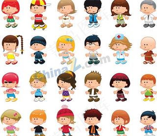 卡通人物形象矢量图