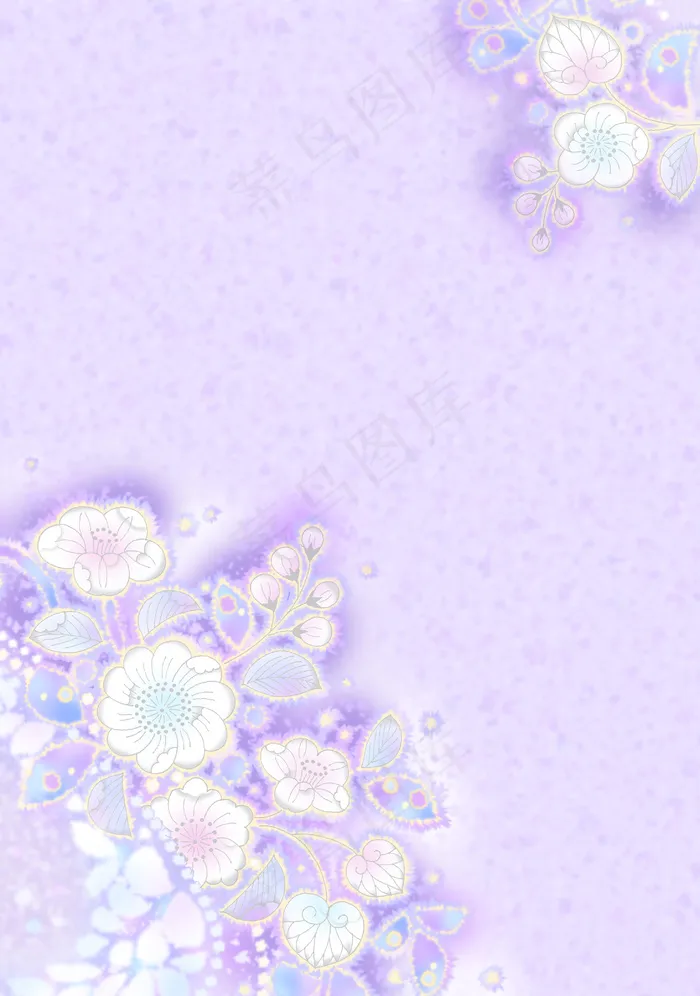 紫色底白花纹底纹花纹素材